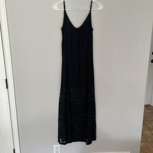 Black maxi dress with lace details